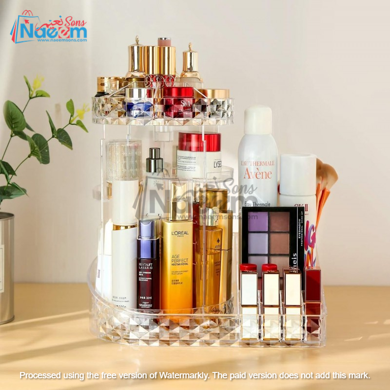 360 Rotating Tray Cosmetic Organizer